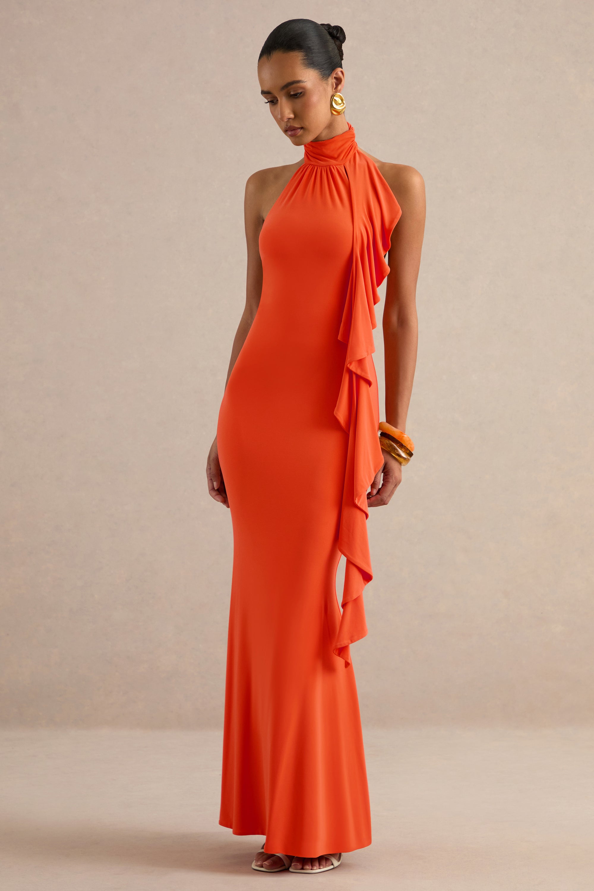 ECM_HR_CL138615070 - Namira _ Orange High-Neck Maxi Dress With Ruffled Detailing 4.jpg