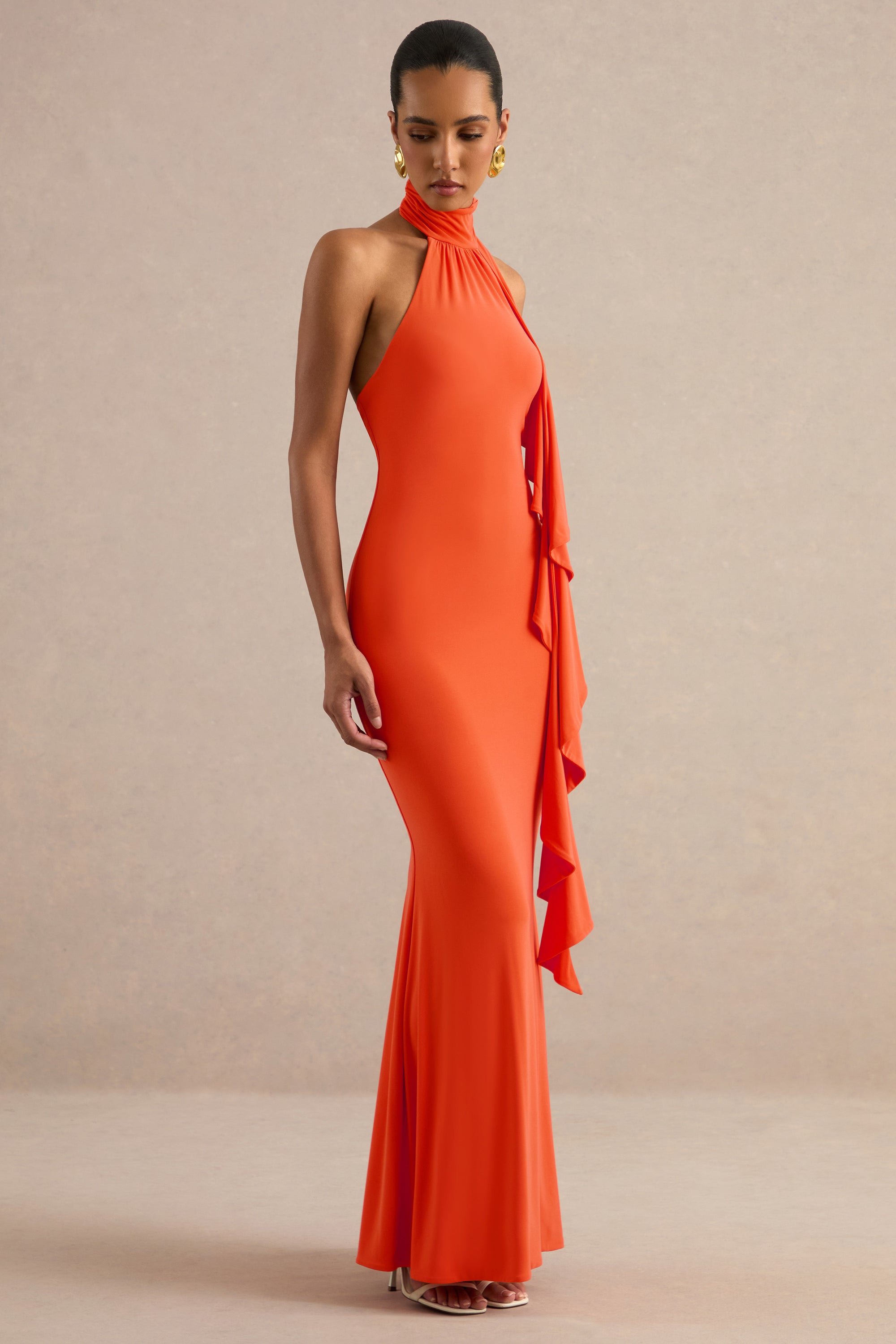 ECM_HR_CL138615070 - Namira _ Orange High-Neck Maxi Dress With Ruffled Detailing 5.jpg