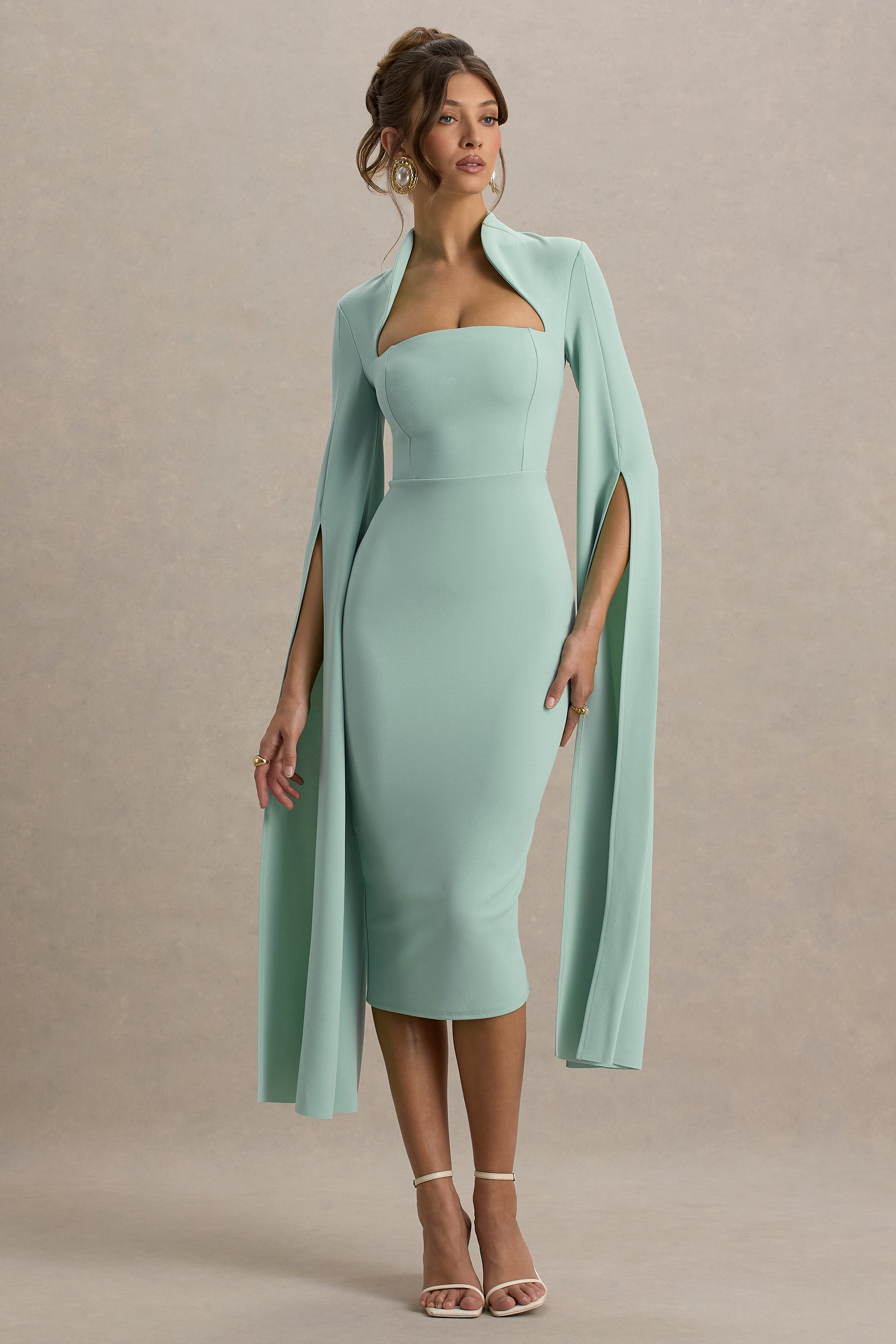 HR_CL135274351 - Linden Light Green Bodycon Cape-Sleeve Midi Dress5.jpg