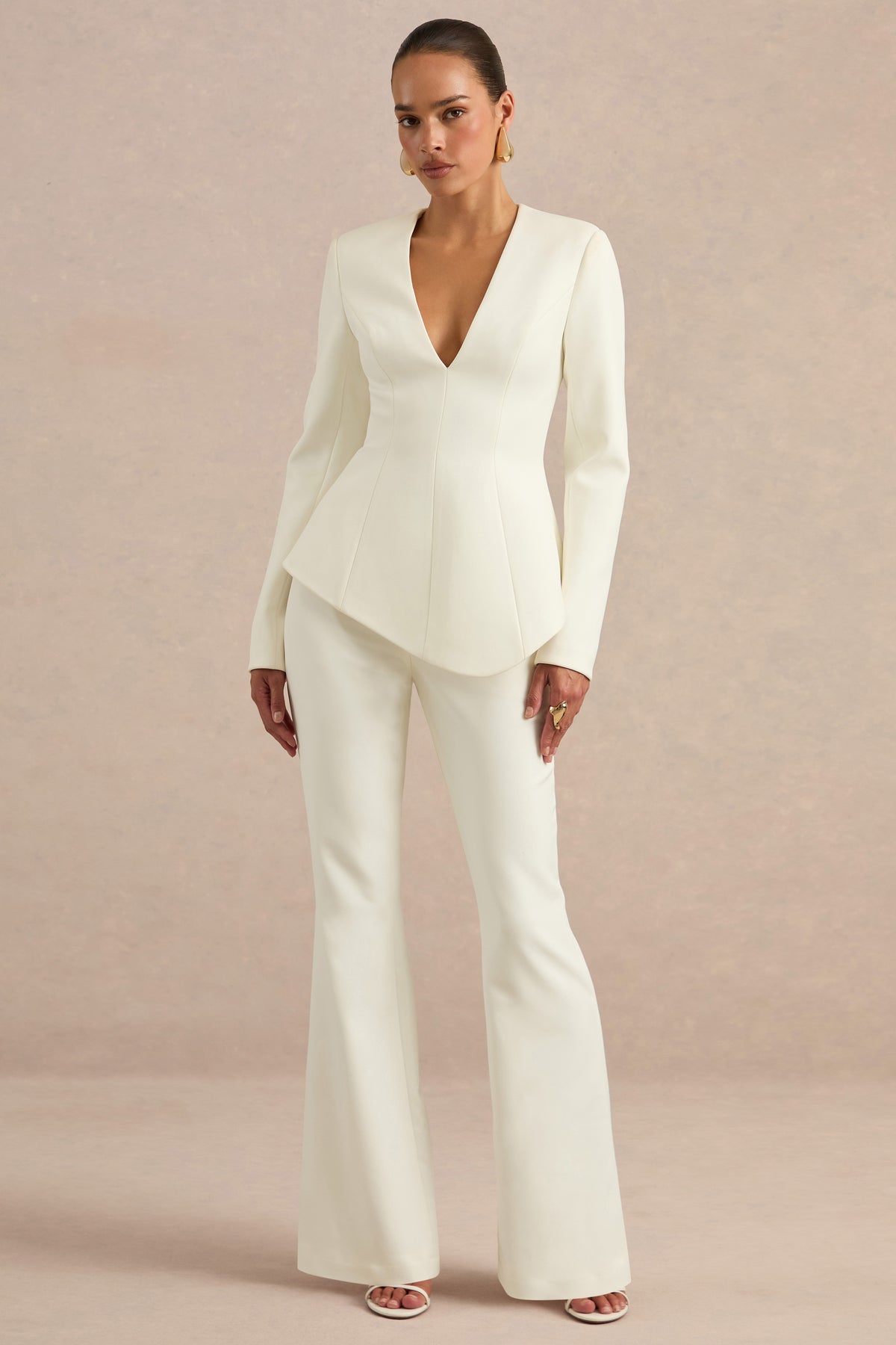 CL138704111 - Ysabel Cream Plunge-Neck Long Sleeve Top1.jpg
