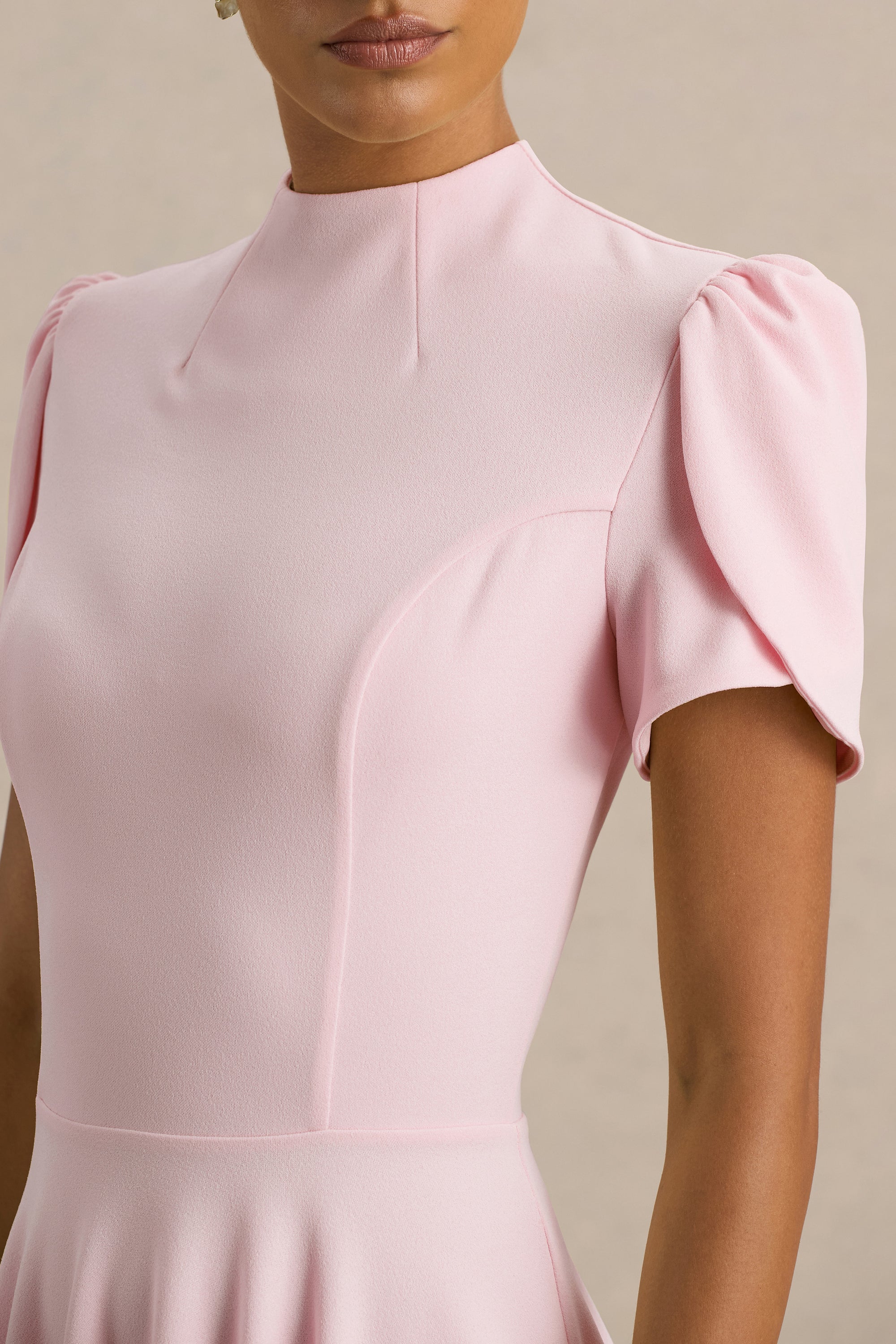 ECM_HR_CL136396081 - Vicky | Light Pink High Neck Midi Dress With Puff Sleeves 07.jpg