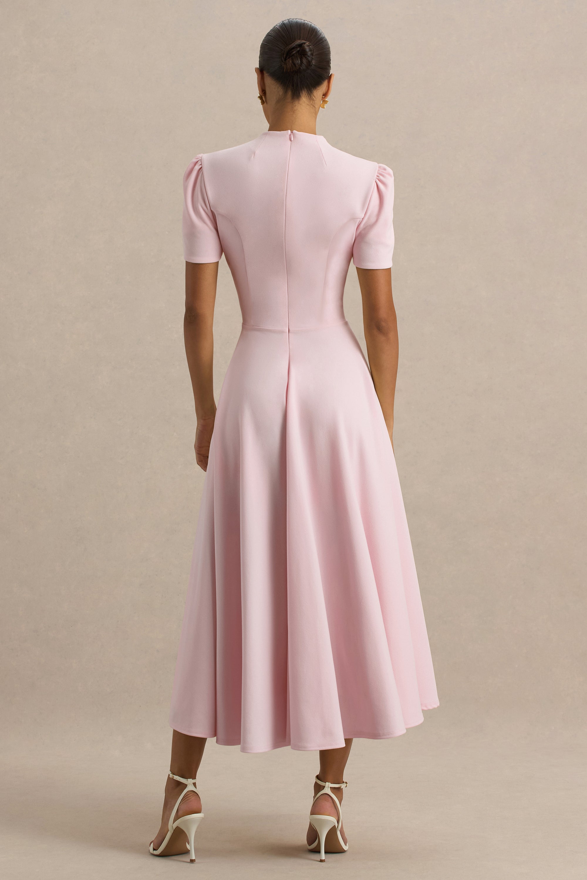 ECM_HR_CL136396081 - Vicky | Light Pink High Neck Midi Dress With Puff Sleeves 09.jpg