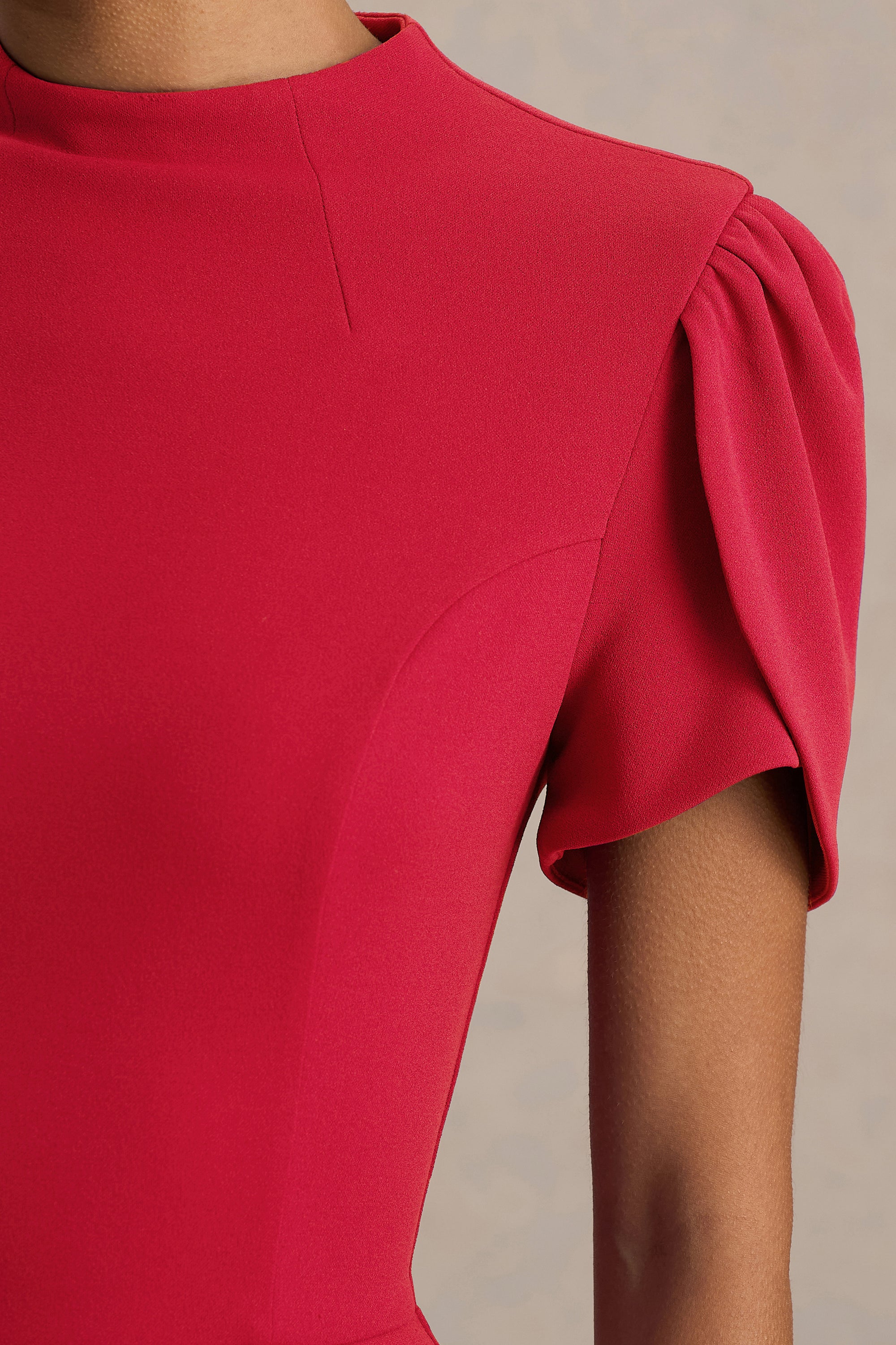 ECM_HR_CL136396100 - Vicky | Red High Neck Midi Dress With Puff Sleeves06.jpg