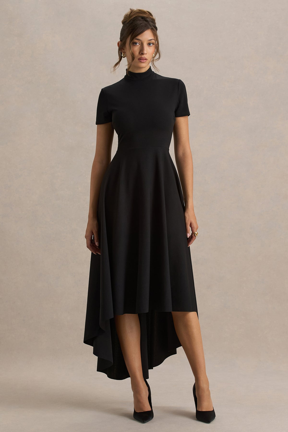 ECM_HR_CL138718001 - Bellona Black High-Neck High-Low Midi Dress 01.jpg