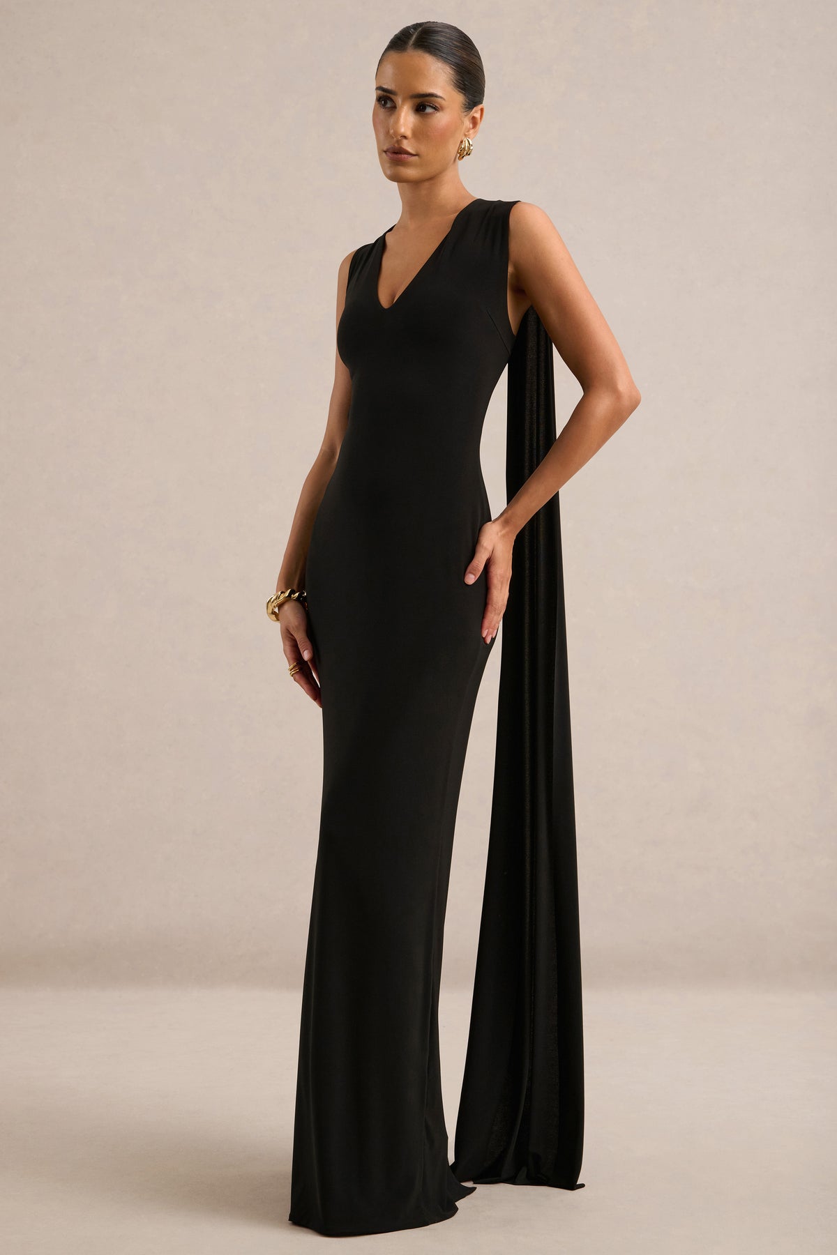 ECM_HR_CL138829001 - Marceline | Black Bodycon Fishtail Maxi Dress with Cape Detailing0.jpg