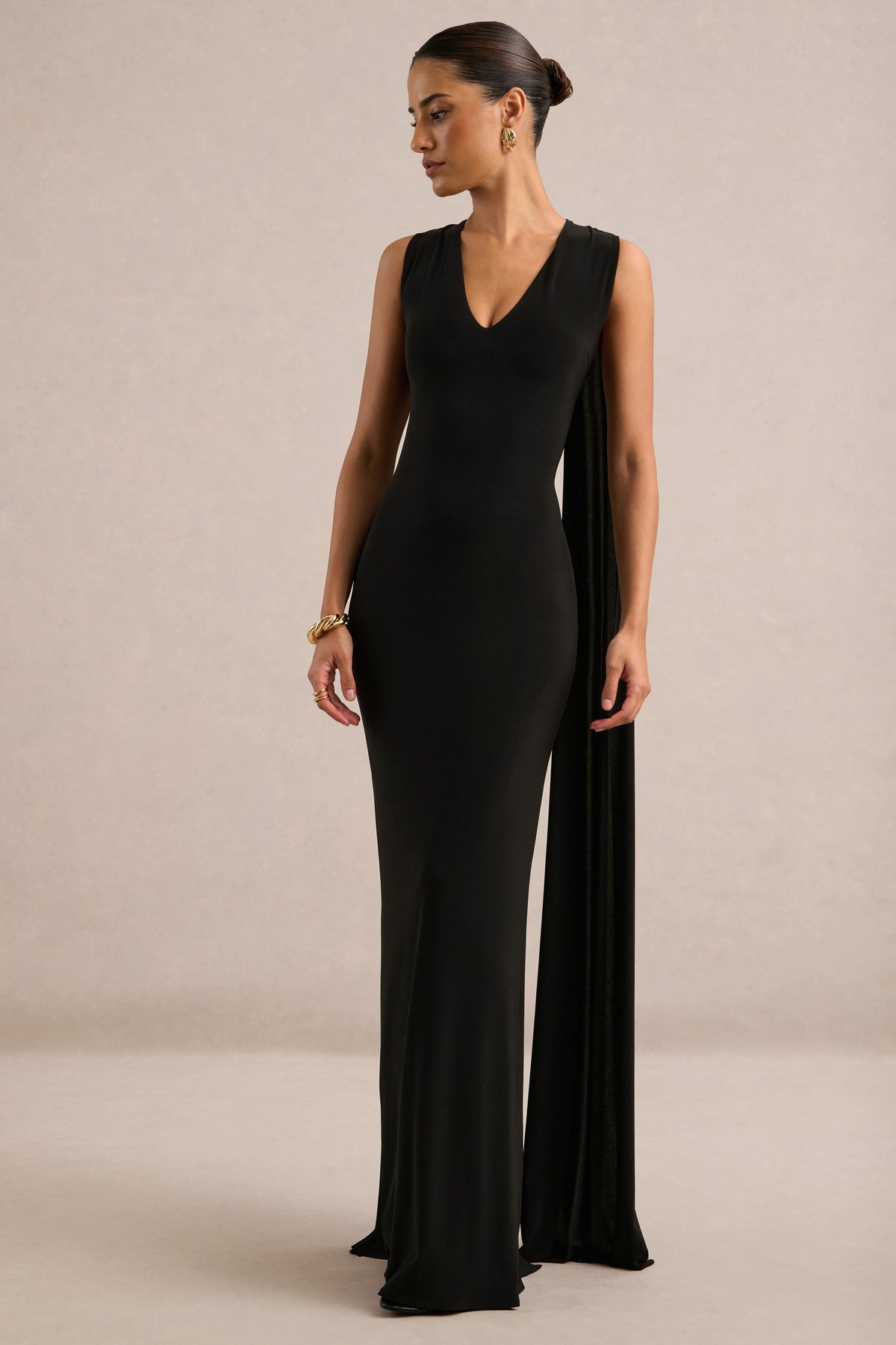 ECM_HR_CL138829001 - Marceline | Black Bodycon Fishtail Maxi Dress with Cape Detailing1.jpg