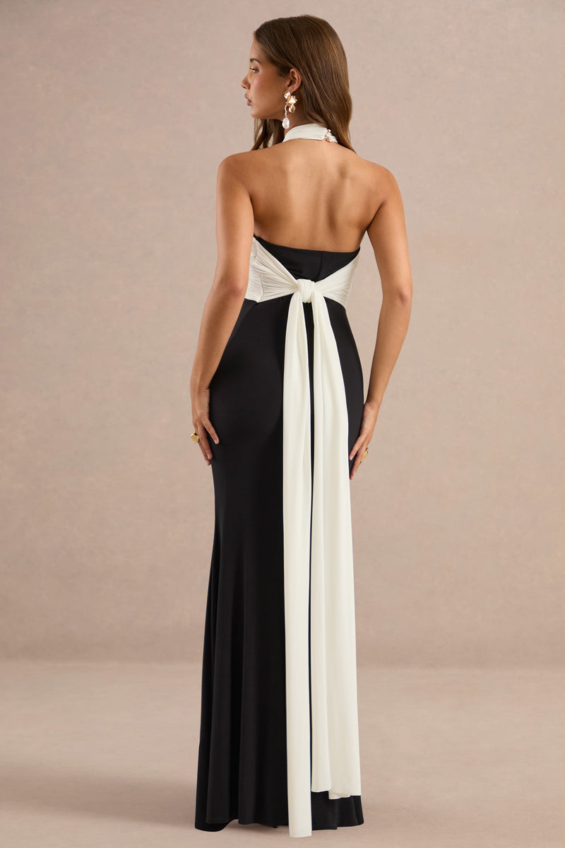 ECM_HR_CL139000001 - Eugenie Monochrome Halter Neck Maxi Dress with Tie Back Detail5.jpg