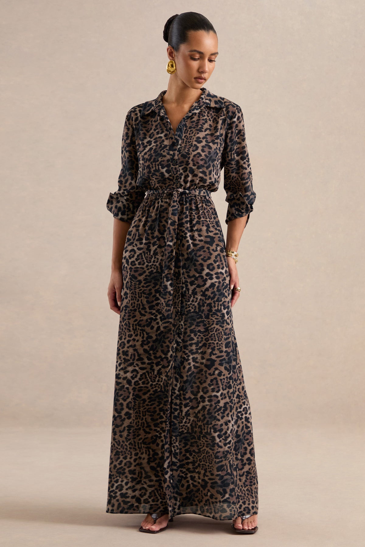 CL13909302106_ECM_HR_CL139093021_-_Tessalyn___Brown_Leopard_Print_Chiffon_V_Neck_Long_Sleeve_Maxi_Dress_With_Sheer_Detail9