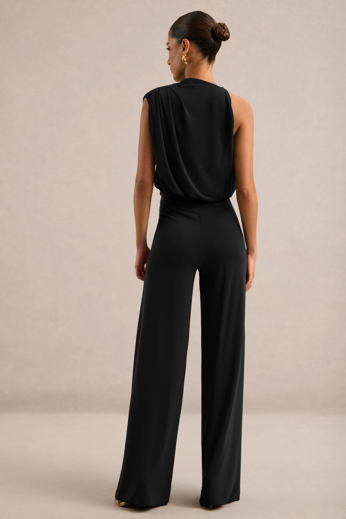 ECM_HR_CL139176001 - Vianista Black High Neck Jumpsuit With Gathered Detailing7.jpg