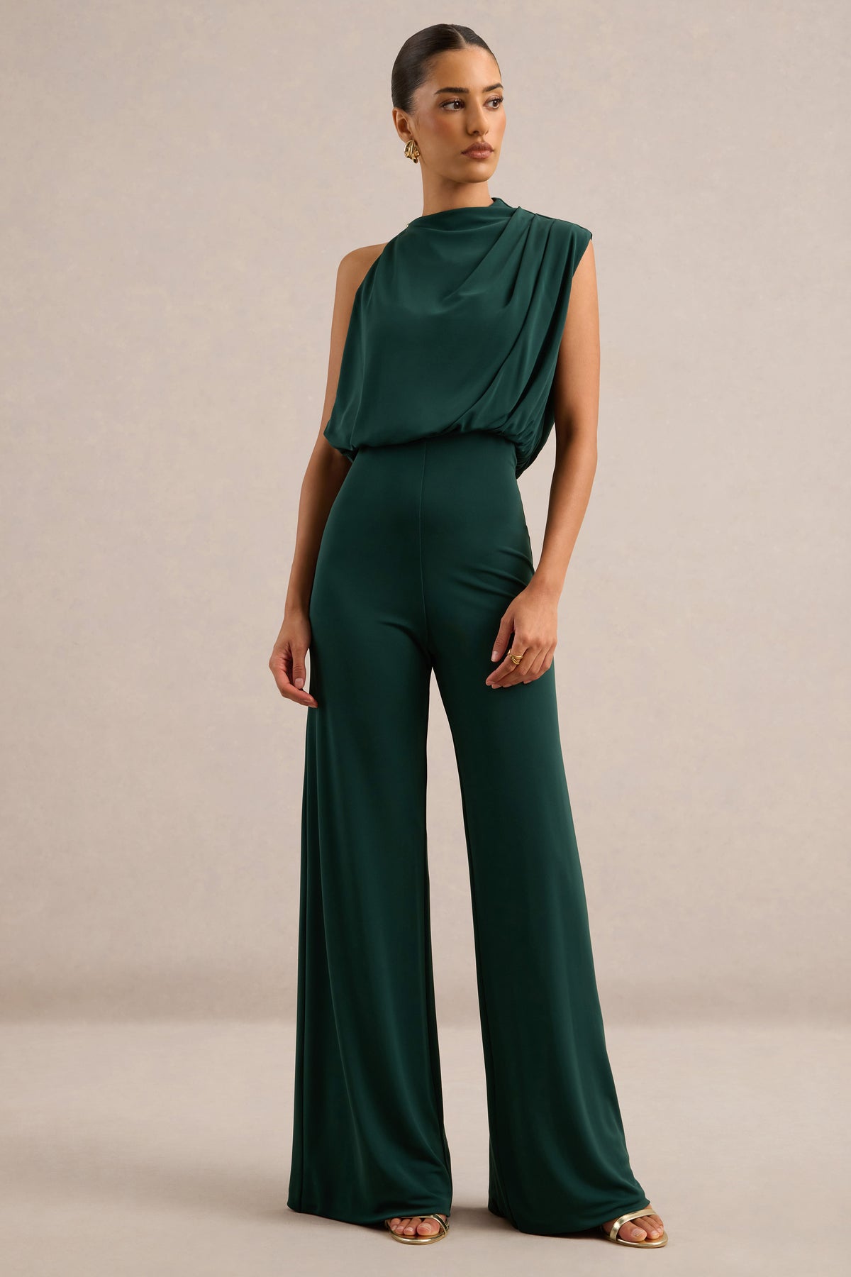 ECM_HR_CL139176038 - Vianista _ Green High Neck Jumpsuit with Drape Detailing0.jpg