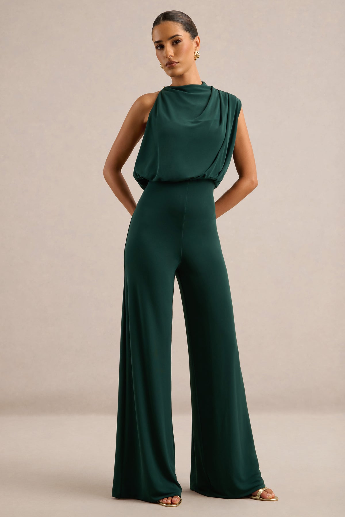 ECM_HR_CL139176038 - Vianista _ Green High Neck Jumpsuit with Drape Detailing2.jpg