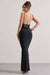 Francoise | Robe longue noire à col bénitier et dos nu avec dentelle
