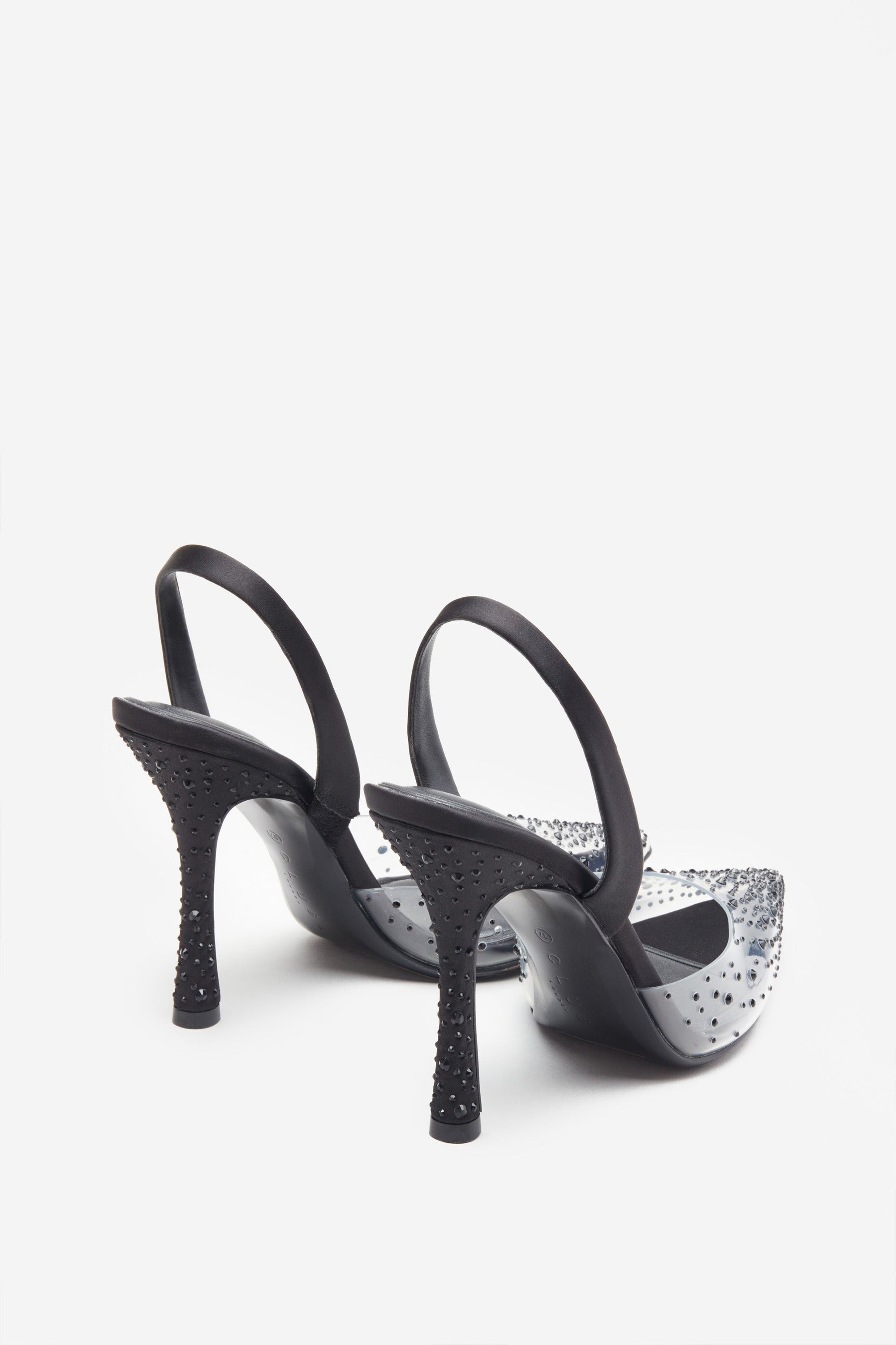 Covergirl | Talons aiguilles noirs fermeture à l'arrière avec strass