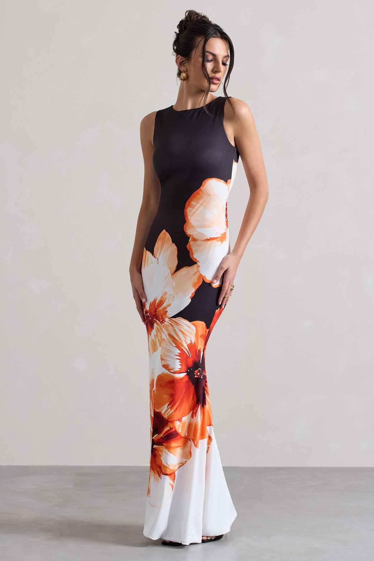 Robe orange mi longue outlet