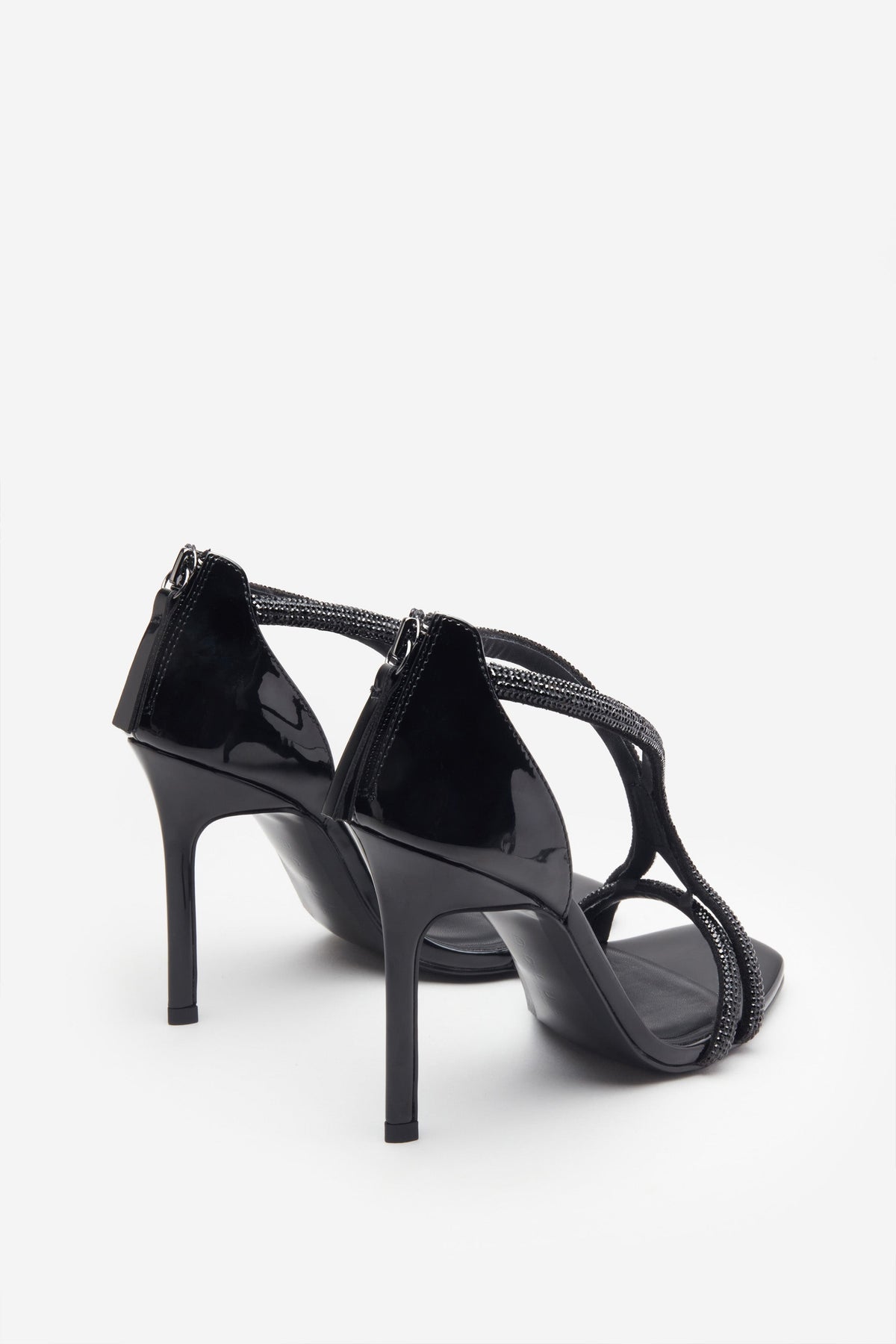 Pluto Sandales noires a talons et detail diamante Club L London FR