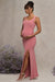 Avril | Robe longue de maternité à encolure carrée de colour rose blush