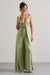 Your Way |  Pantalon en satin couleur vert pale et jambes larges