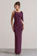 Kacey | Robe longue prune à nœud torsadé