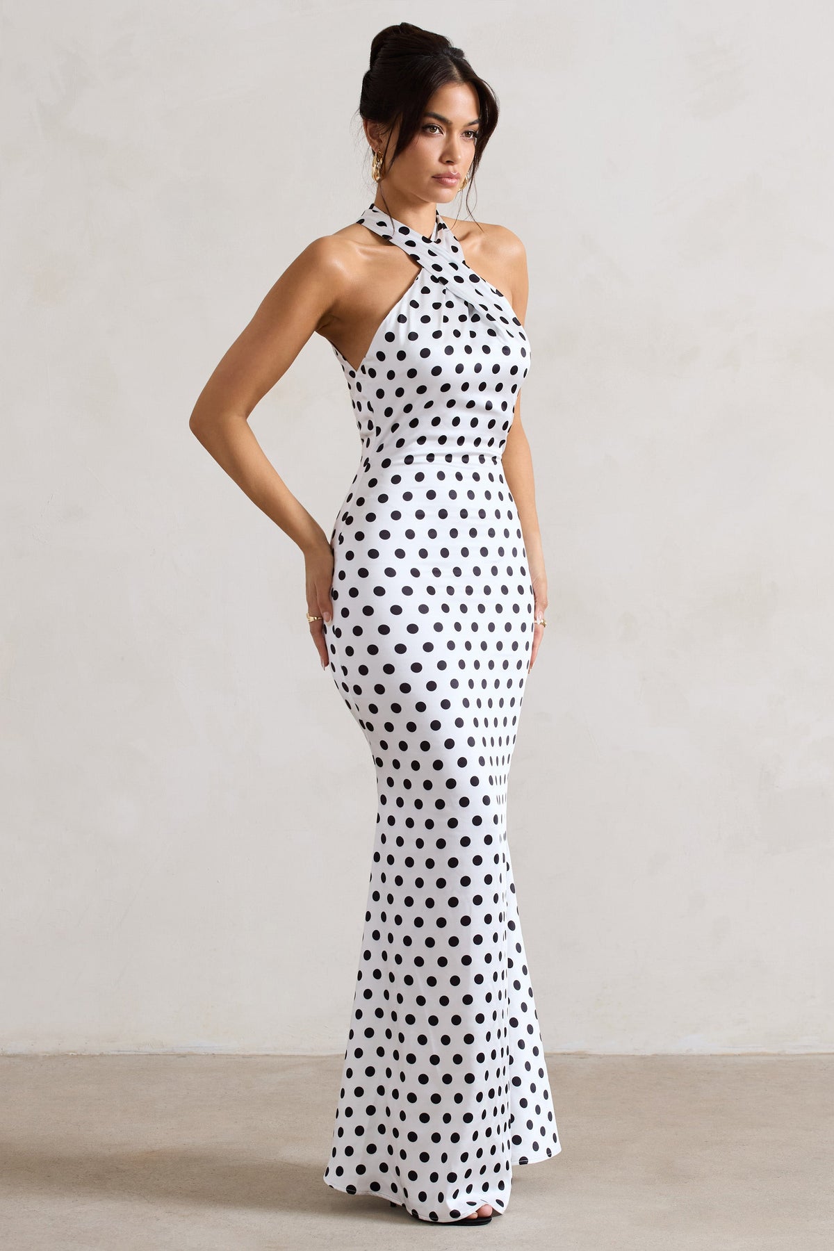 WB_CL126739135-UnstoppableWhitePolkaDotSatinCrossOverHalterNeckMaxiDress6