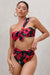 High Tide | Bas de bikini multi-colour taille haute avec noeud sur le devant