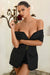 Damsel | Combishort Bardot corset en coton mélangé noir