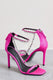 Oh Please | Sandales roses à talons et chaine en diamants