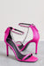 Oh Please | Sandales roses à talons et chaine en diamants