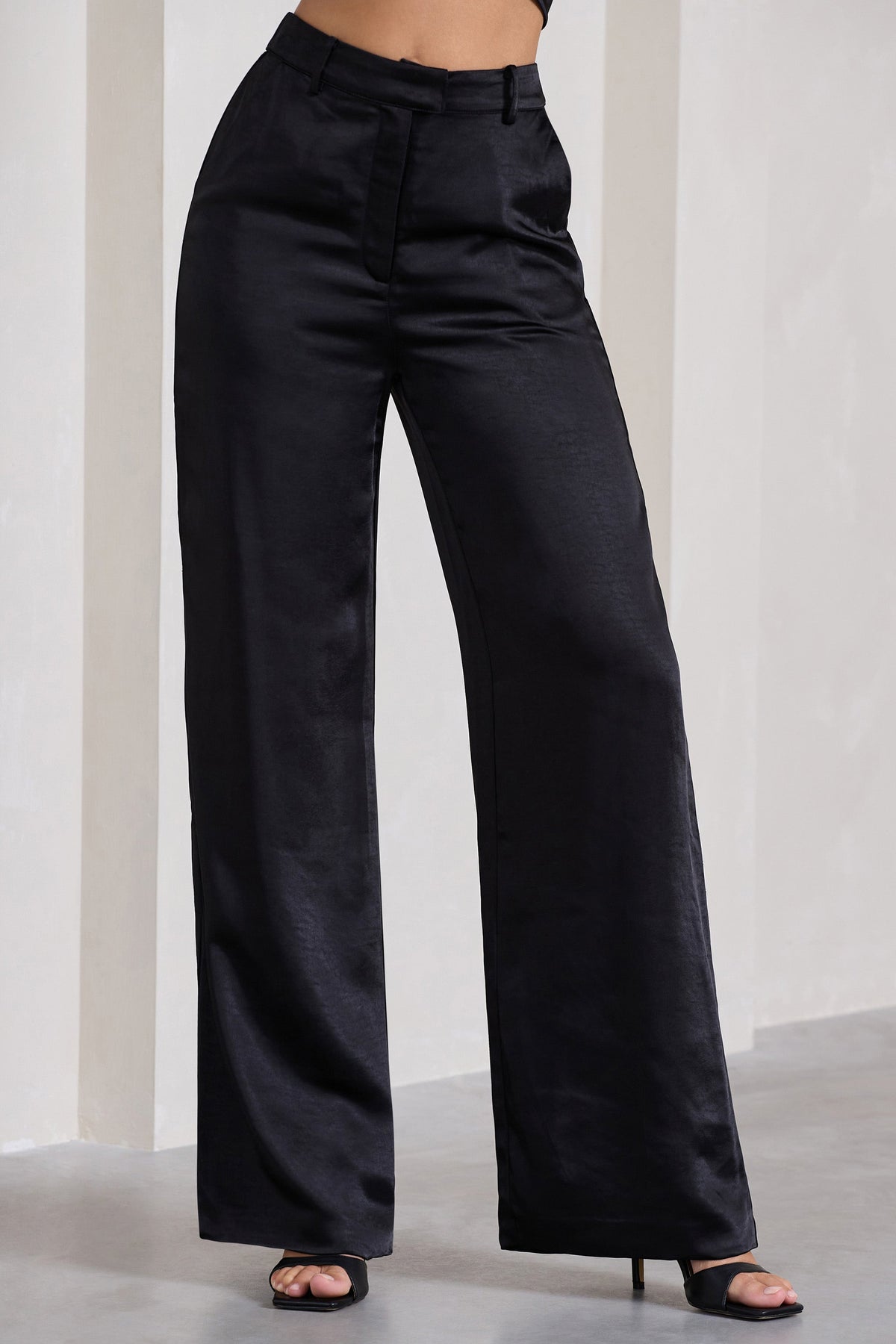 Pantalon large satin cheap