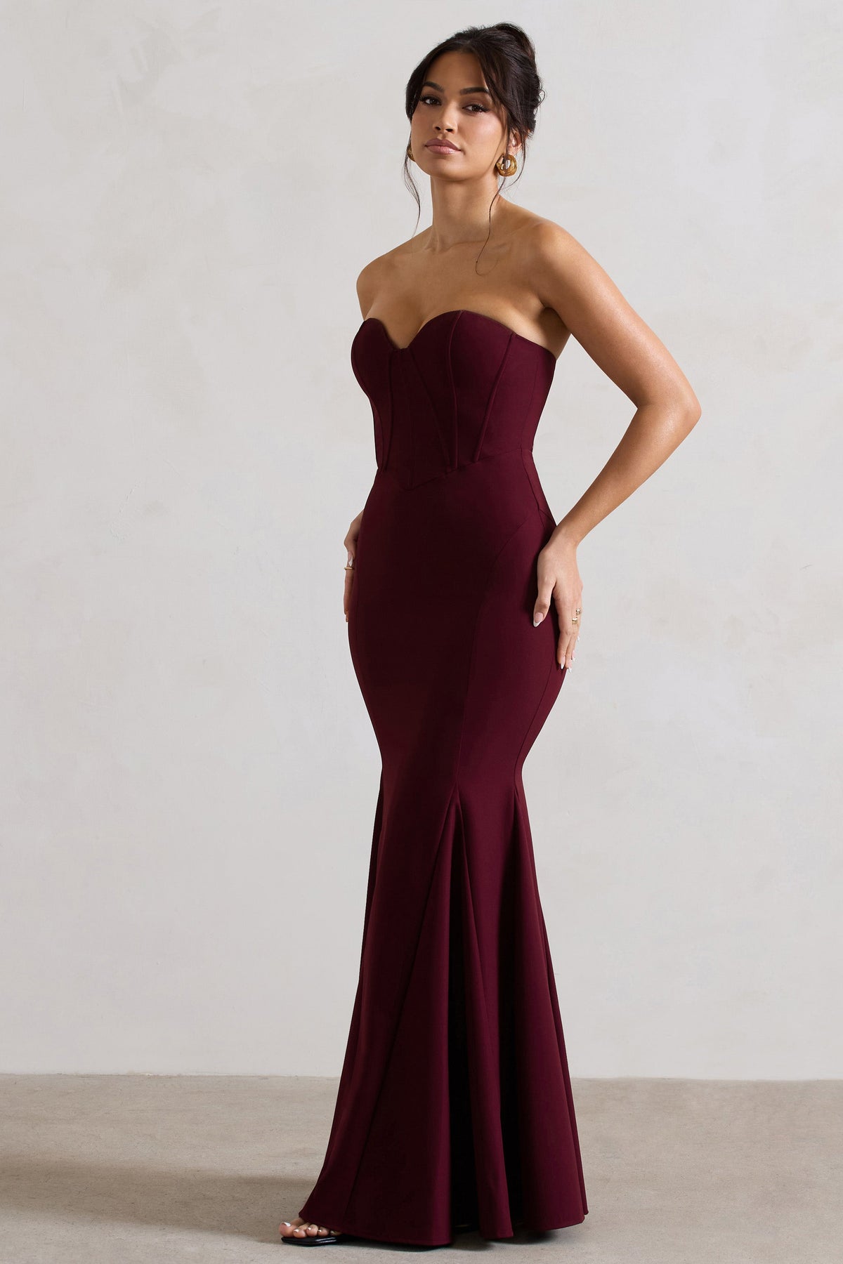 Robe rouge bordeaux longue hot sale