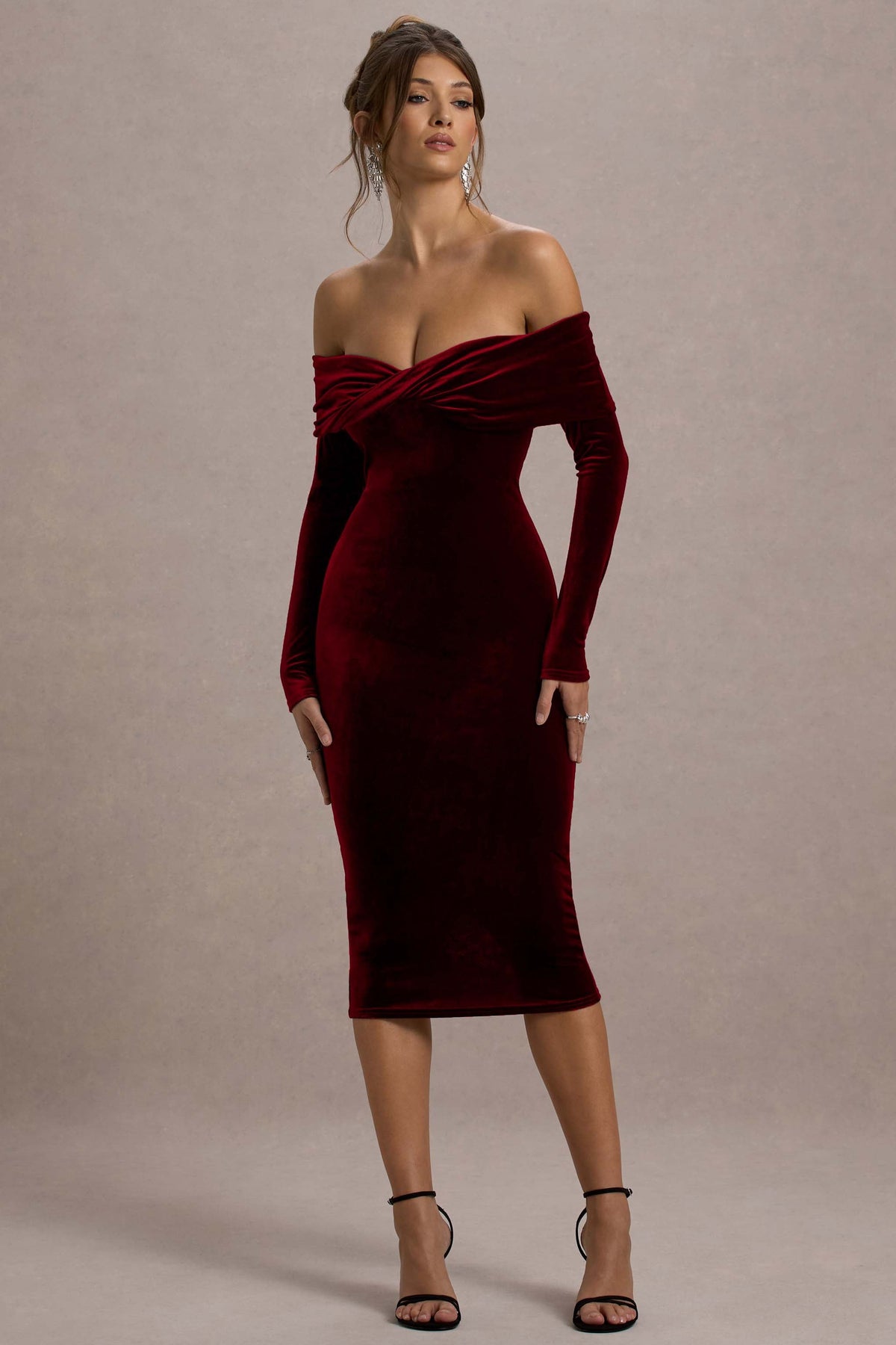 WB_CL130062037-Compliment_BerryVelvetBardotMidiDress0_RECOLOURED