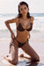 Shining Moment | Bas de bikini couleur bronze à cordon perlé