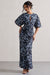 Elidy | Robe longue à imprimé animal froncée à manches flottantes et découpes