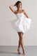Bladen | Mini-robe crème encolure bandeau et noeud détachable