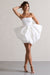 Bladen | Mini-robe crème encolure bandeau et noeud détachable
