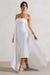 Save The Date | Robe mi-longue crème à encolure bandeau et cape