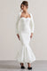 London | Robe longue crème encolure en coeur et longueur volumineuse