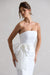 To Me | Robe mi-longue blanche à bandeau et noeud surdimmentionné
