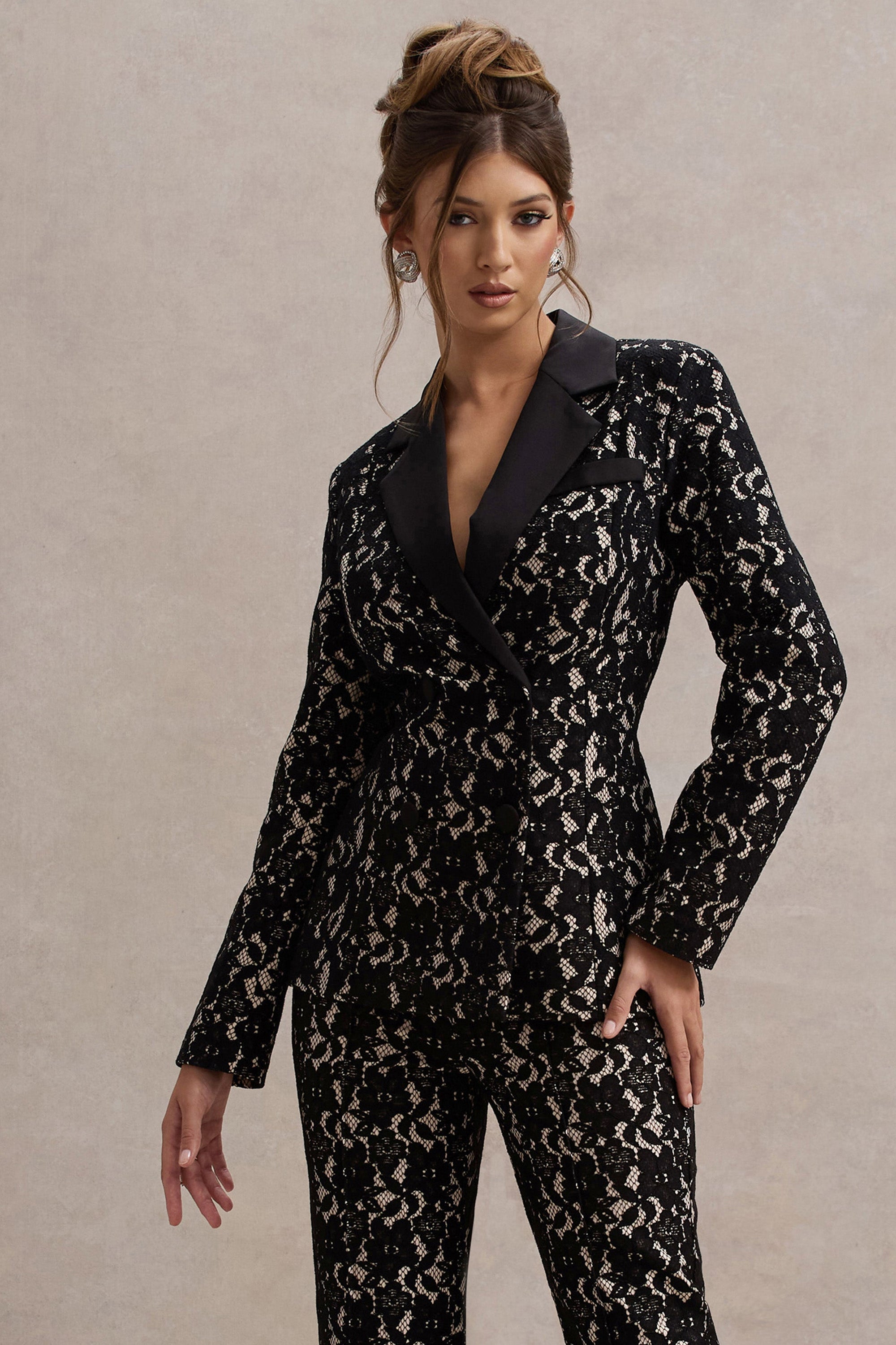 Kennedy | Blazer ajusté en dentelle noire