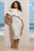 When In Rome | Robe mi-longue froncée asymétrique blanche