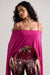 Floyd | Crop top rose encolure bardot et manches cape