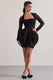 Alto | Mini-robe noire à décolleté carré et jupe bouffante