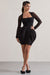 Alto | Mini-robe noire à décolleté carré et jupe bouffante