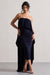 Upon A Time | Robe mi-longue bleu marine à encolure bandeau et cape