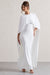 Palena | Robe longue blanche drapée à manches cape