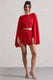 Aflame | Short rouge plissé à taille nouée