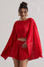 Flare | Crop top à manches cape en plissé rouge