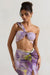 Open Heart | Brassiere à imprimé lilas a une epaule et nœud
