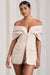 Damsel | Combishort Bardot corset en coton mélangé couleur champagne