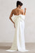 To You | Robe longue blanche bandeau et fente sur le côté avec un noeud surdimmentionné