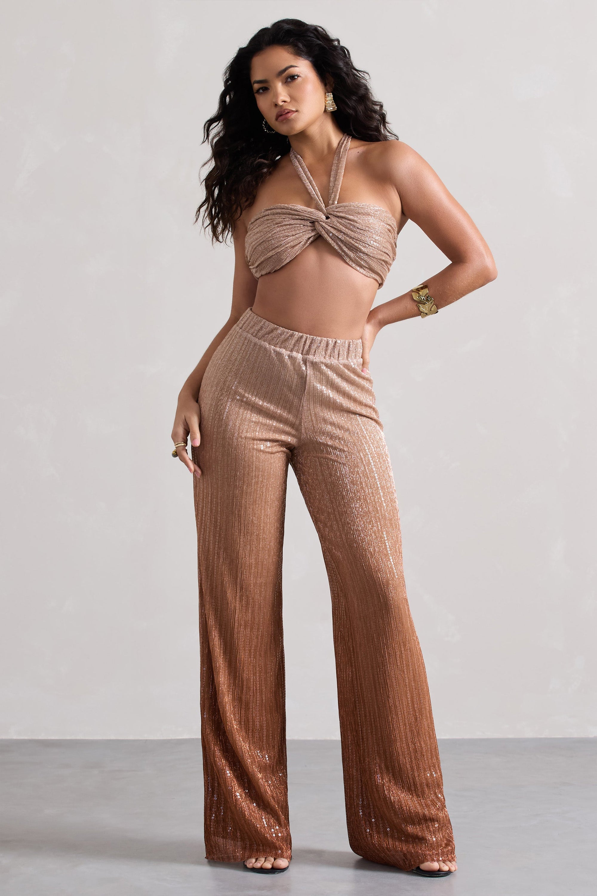 Connection | Pantalon doré métallique